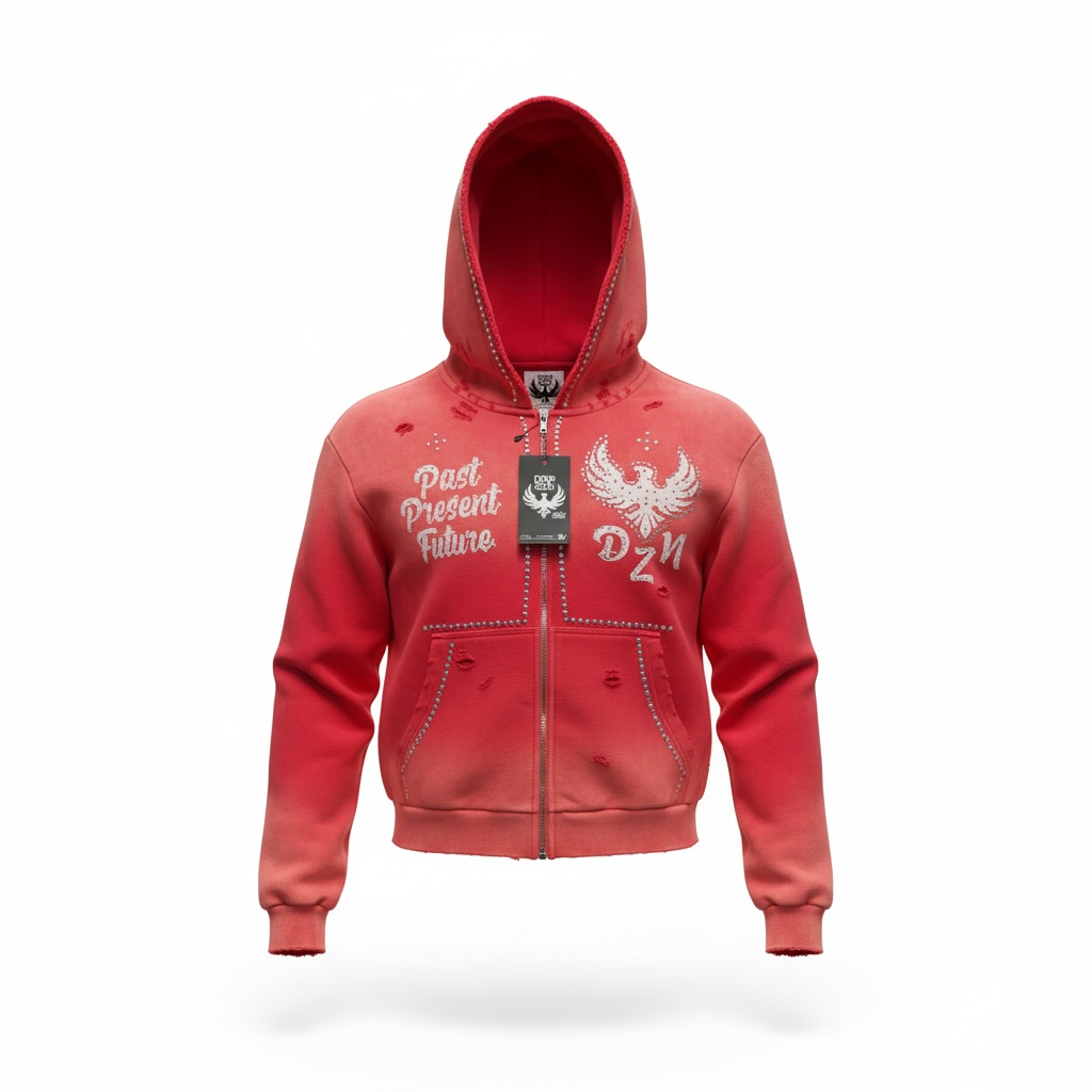 Zip Up Hoodie Red – Drip SeaZon