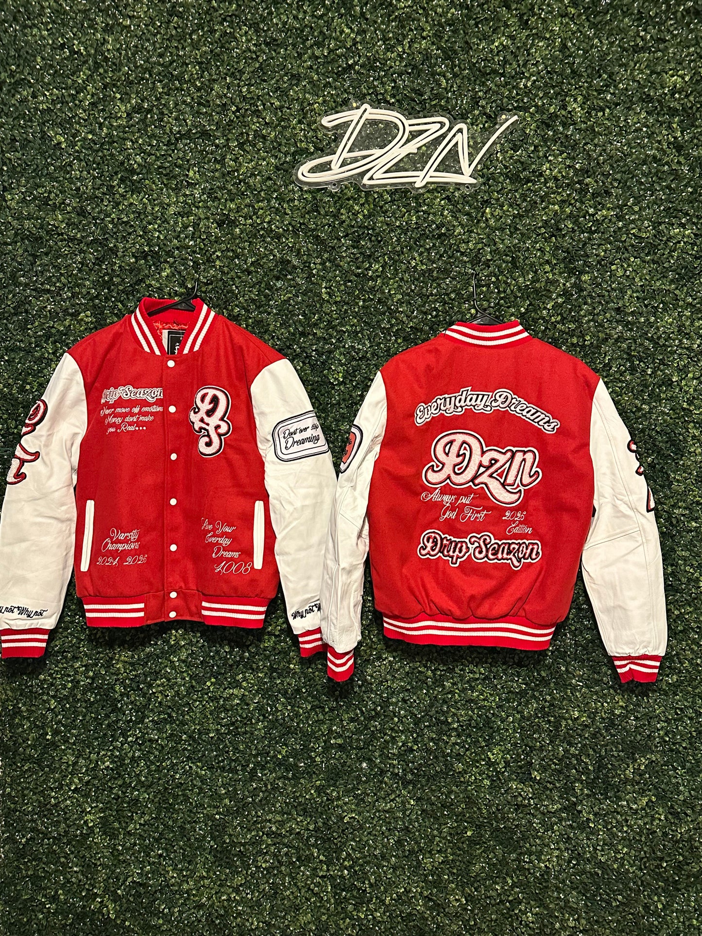 Red & White Letterman Jacket