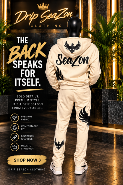 Cream and Black Sweatsuit